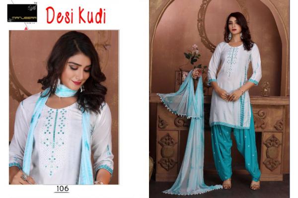 Manjeera Desi Kudi Festive Wear Patiyal Rayon Ready Made Collection